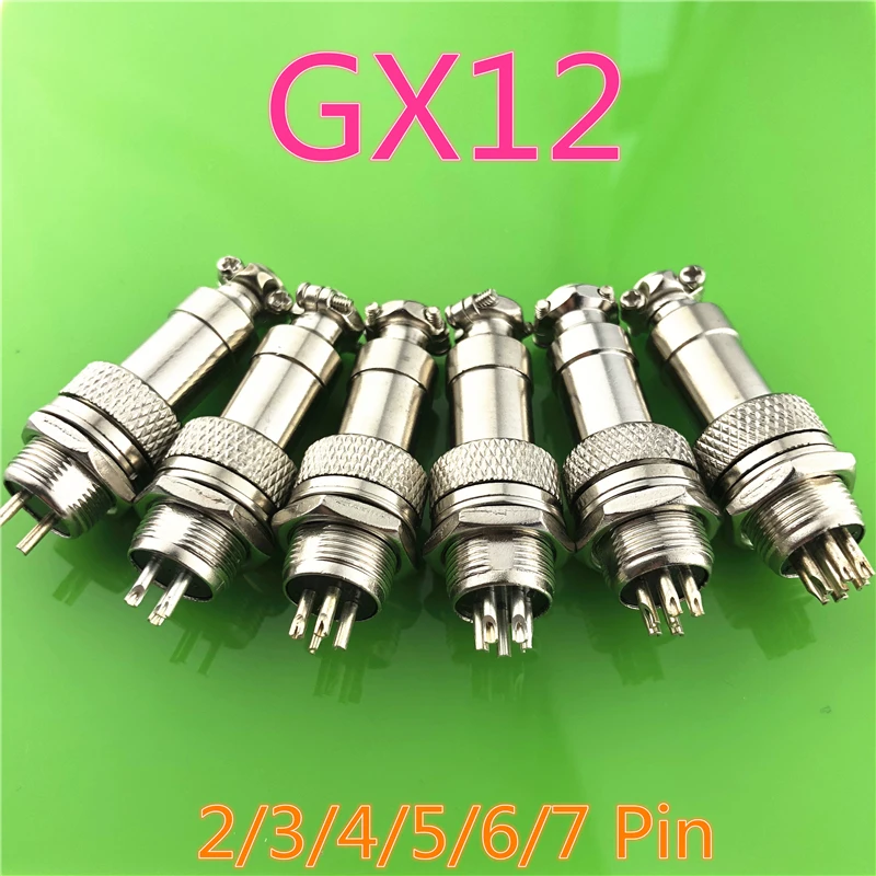 1 комплект GX12 2/3/4/5/6/7 штырьковый штекер + гнездо 12 мм Круглый панельный соединитель