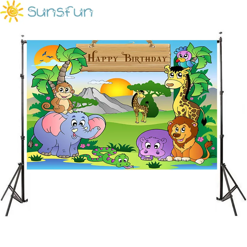Фотофон Sunsfun для студийной фотосъемки с изображением животных мультяшных