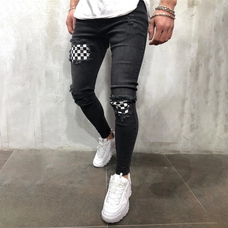 Мужские винтажные джинсы карандаш летние повседневные Стрейчевые брюки с
