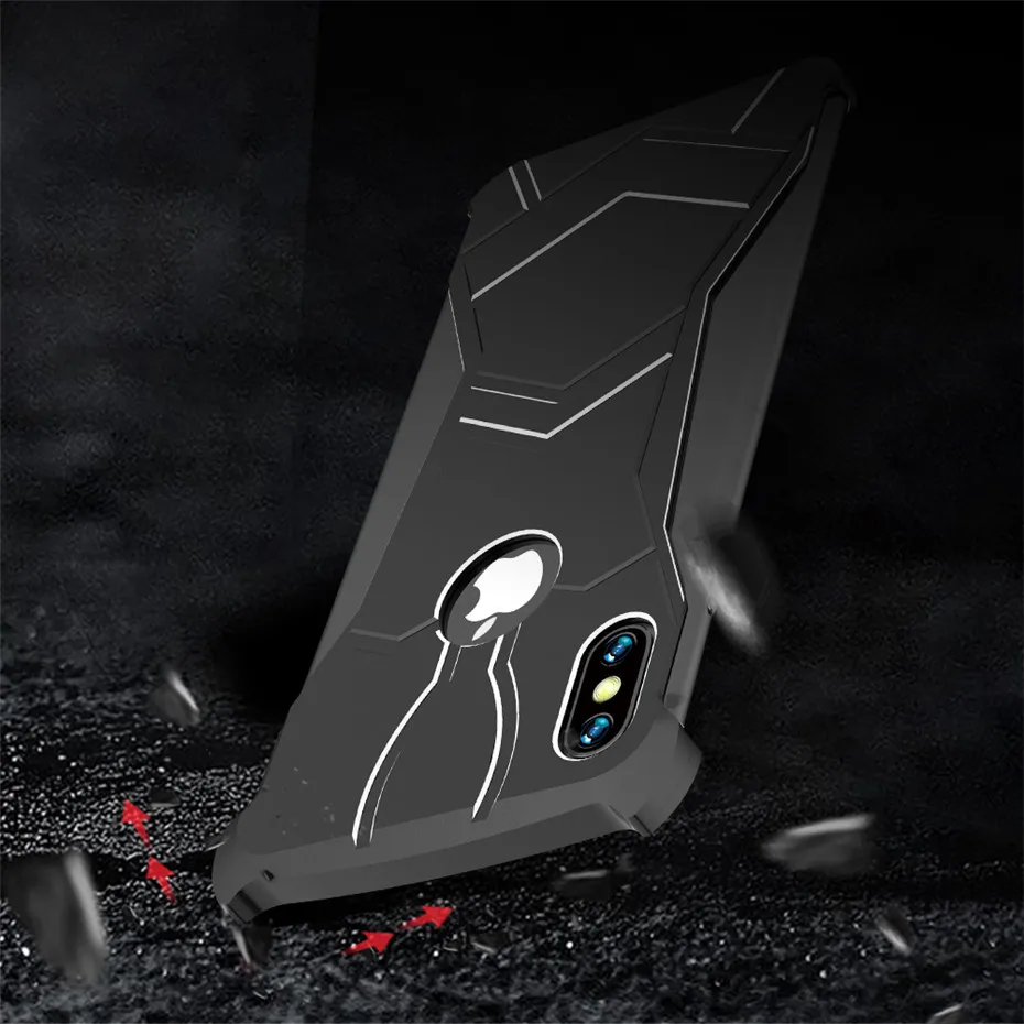 R-Just Magnetic Phone Case For iPhone Xs Max XR Ultra-Thin Magnet Metal Bumper Back Cover X 7 8 Plus Coque |