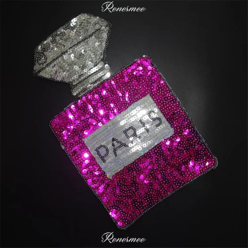 1 шт. розовый флакон духов аппликация Одежда Вышивка патч ткань наклейка