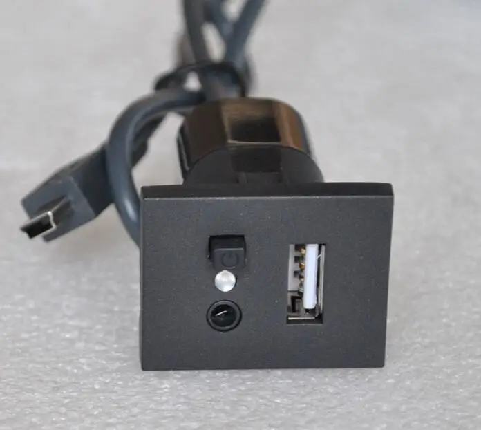 Black USB/AUX интерфейс s слот вилка кнопка+ интерфейс с мини USB флэш-накопитель кабель адаптер для Ford Focus MK2 09-11 CD Радио - Название цвета: Black