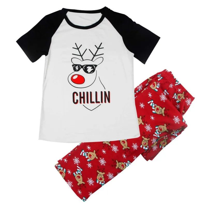 Хит продаж Семейный комплект одежды для сна с рождественским принтом собаки