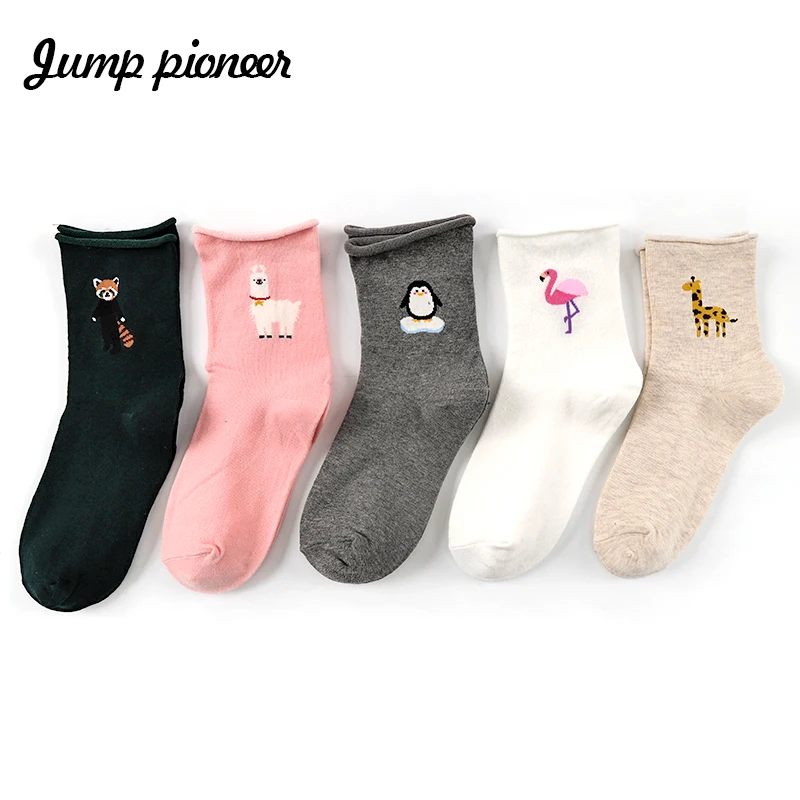Jump Pioneer/модные женские носки новые хлопковые с принтом Happy в Корейском стиле