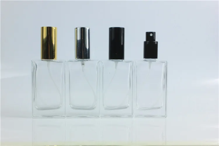 50ml transparent glass empty bottle perfume atomizer spray can be filled box travel size portable |