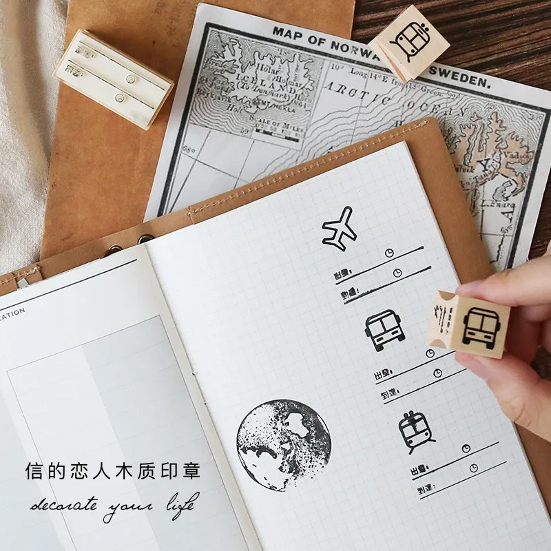 1 шт. серия креативных путешествий деревянный штамп сделай сам ручная наклейка