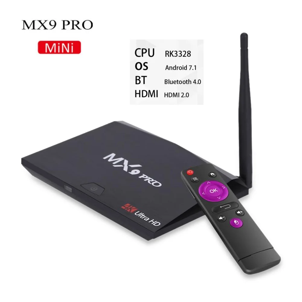 MX9 Pro 4 Гб Оперативная память 32 GB Встроенная Android 7 1 ТВ коробка RK3328 ядра 2 г/5G Wi Fi Bluetooth