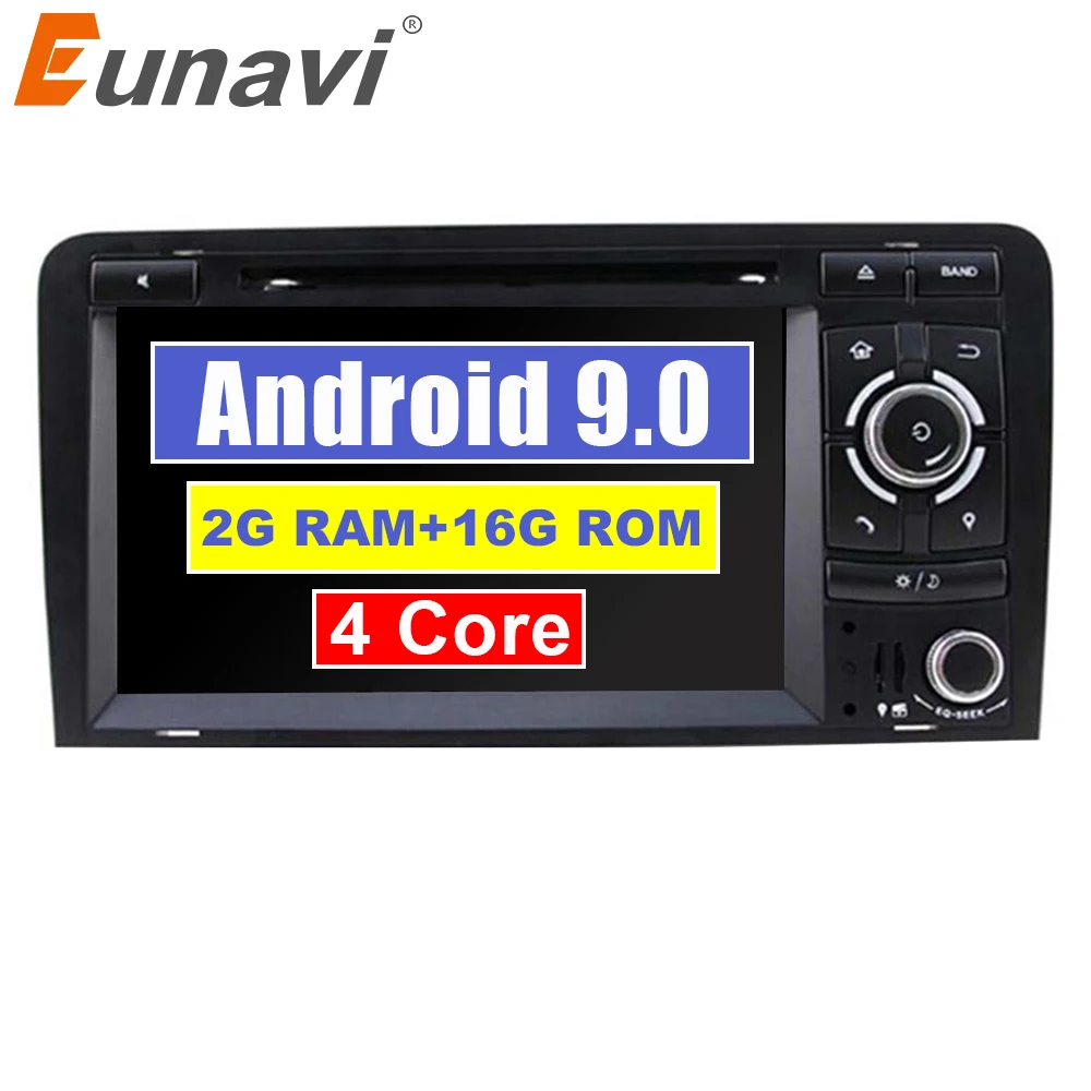 Eunavi 7 &quotчетырехъядерный Android 9 0 2 Din автомобильный DVD стерео gps навигатор для Audi A3 S3