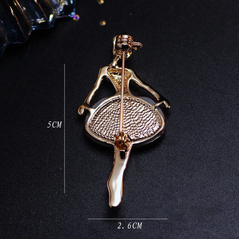 TUKER 18 К Позолоченные Ювелирные Изделия Новая Мода Платье Значки Pins брошь Балет