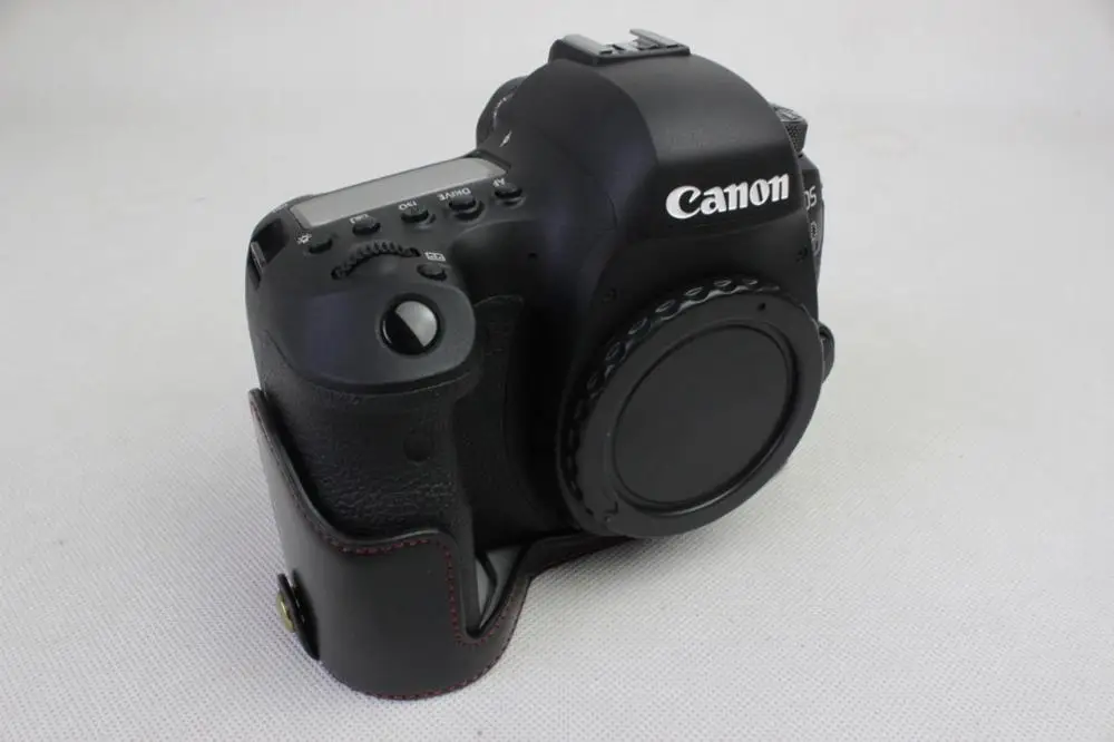 Половина PU кожаный чехол сумка ручка Крышка Buttom для Canon EOS 6D Mark II 6DII 6DM2|Сумки