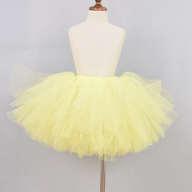 

Light Yellow Fluffy Tutu Skirt Baby Birthday Party Costume Girls Ballet Tulle Skirt School Skirt For Girls 0-12Y Cake Smash