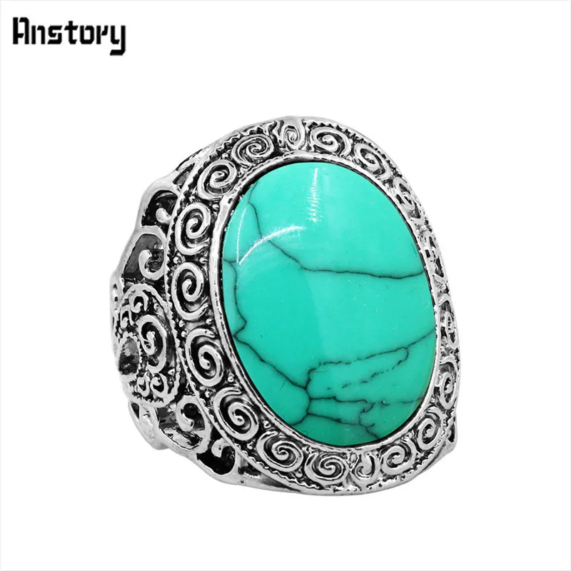 Овальный камень улитка цветок Кольца для Для женщин Винтаж Посмотрите Античная