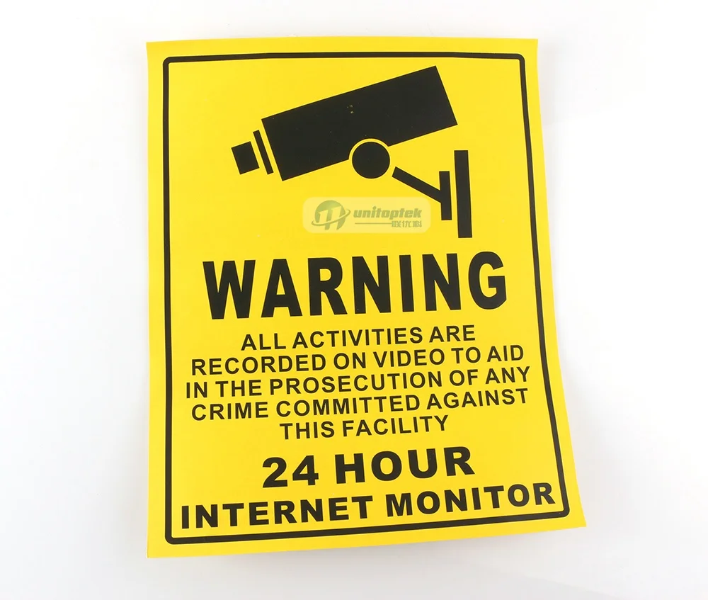 10 шт./лот Предупреждение доска! Наклейка Стикеры 24hr CCTV Камера наблюдения Размеры