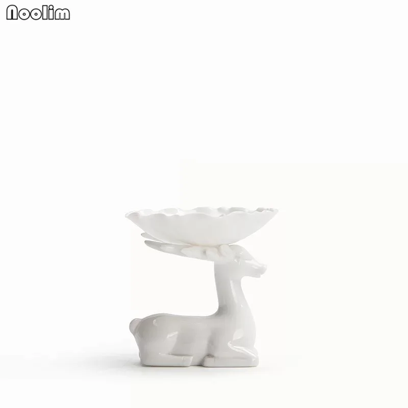 White NOOLIM фарфоровый чайный фильтр с оленем, креативный керамический Чайный фильтр, аксессуары для церемонии, белый фарфоровый чайный фильтр, Рождественский подарок - Цвет: White