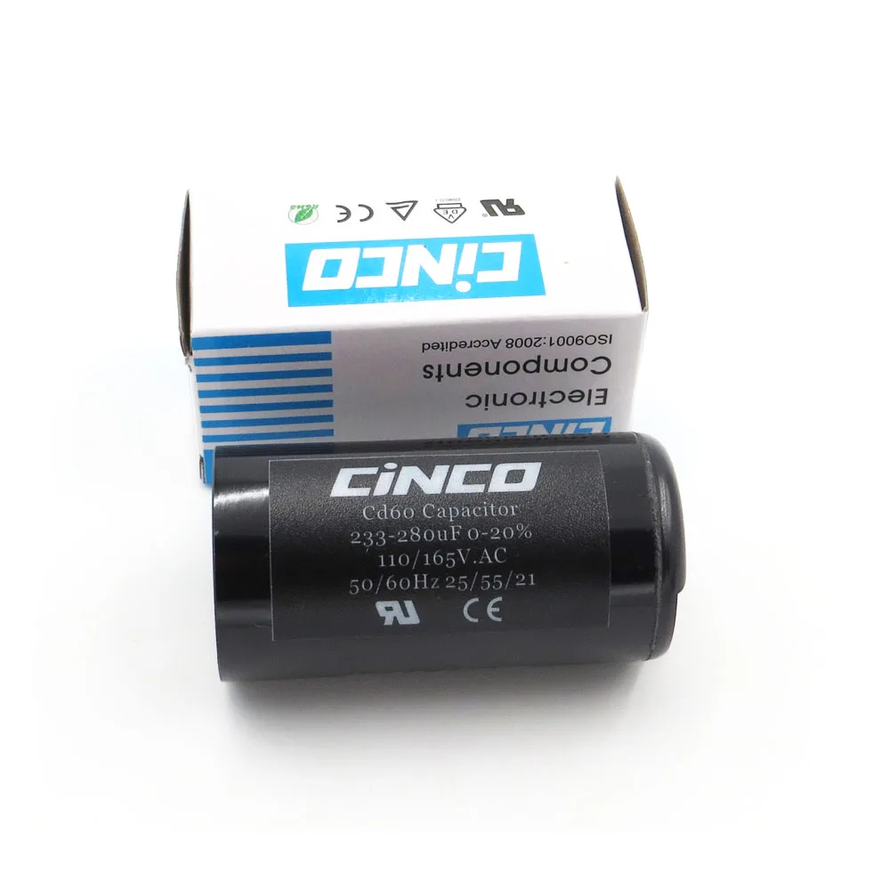 233 280MF 110V 125V 165V CD60 пусковые конденсаторы двигателя Электрический двигатель 280 Mfd uF