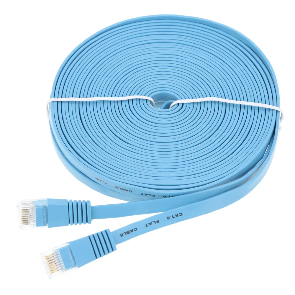 Высококачественный синий высокоскоростной плоский кабель Cat6 Ethernet Noolde