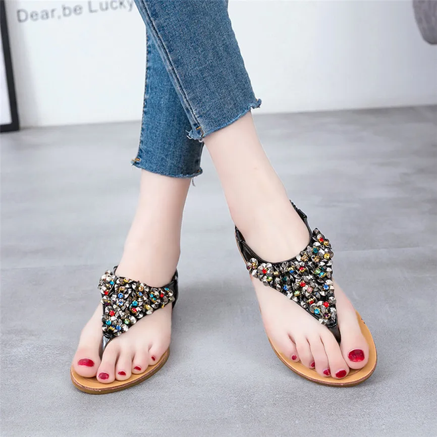 Женские сандалии с блестками эластичные Стразы непромокаемые на платформе