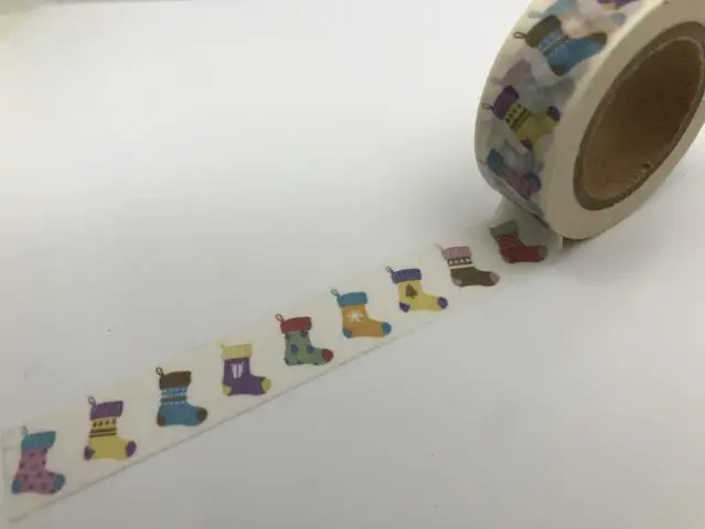 jiataihe christmas washi tape Merry Christmas tree japanese rice paper printing masking free shipping | Канцтовары для офиса и