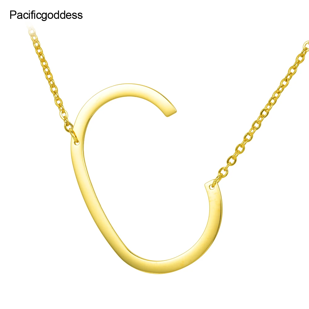 Женское Ожерелье с буквами покрытием 'от А до Z &quotкулон из нержавеющей стали в