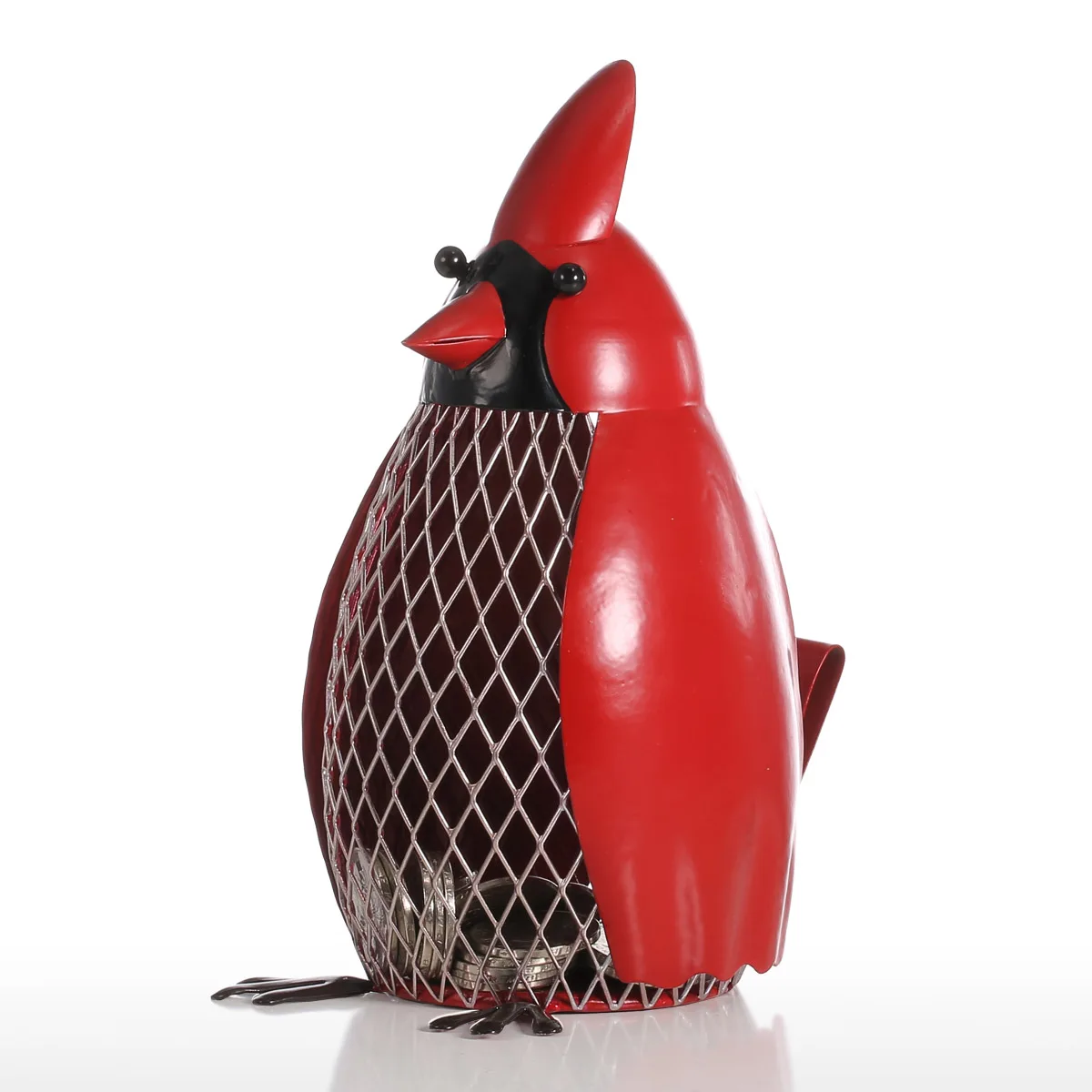 Коробка для денег Tooarts Bird красная ручная работа в форме птицы банк монет подарок