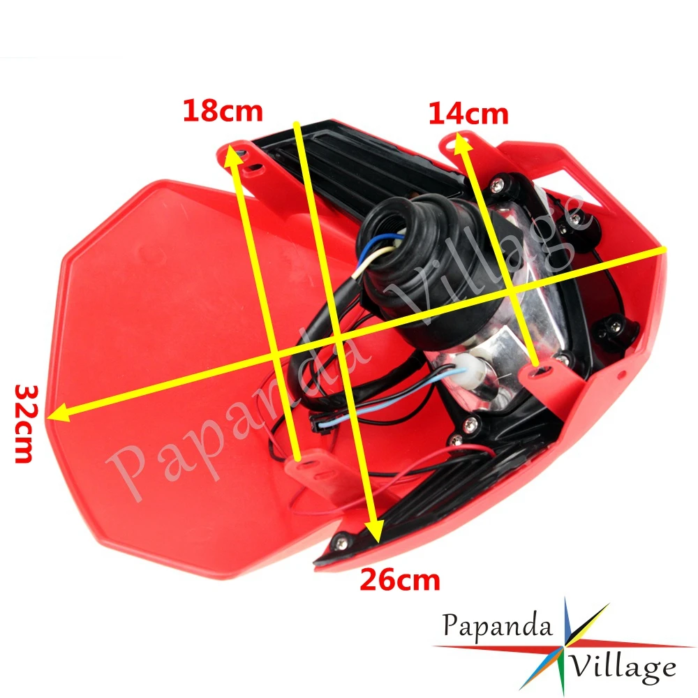 Red Dual Sport Motorcycle Headlight Fairing Enduro Motocross Dirt Bike For Yamaha Honda CRF 230F 50F CRM FMX CR XR |