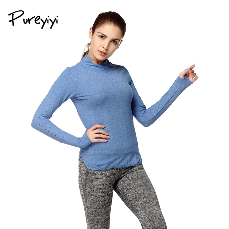 Женская футболка для йоги Pureyiyi с длинным рукавом спортивная одежда фитнеса