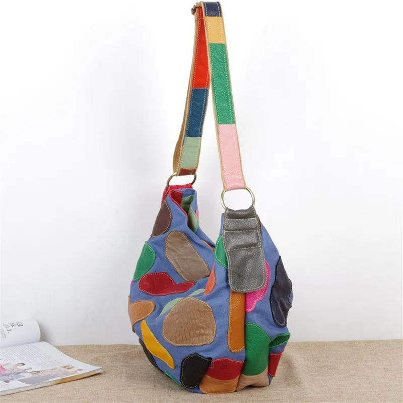 Caerlf Новая мода и красочные воловьей кожи удара сцену с джинсовой подбора цвета