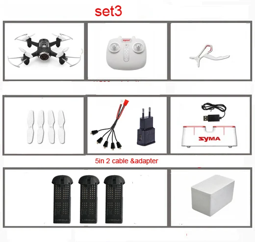 Set 3 SYMA X22W RC вертолет Квадрокоптер Дрон FPV Wifi в режиме реального времени передача Безголовый режим Hover Дроны с камерой мульти-зарядка - Цвет: Set 3