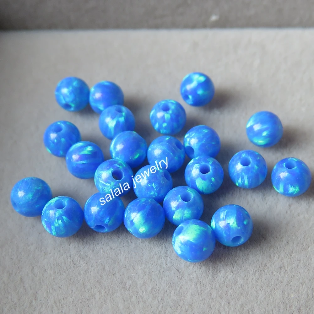 100pcs/lot 4mm Round Ball Opal Beads op05 Dark blue Synthetic Full Drilled for Bracelet | Украшения и аксессуары