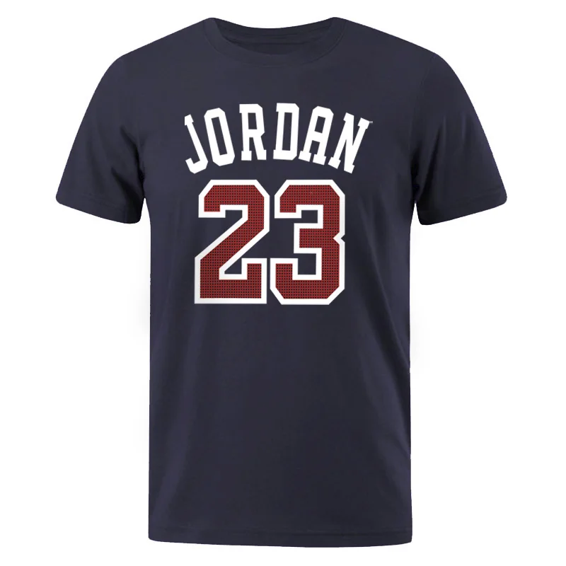 dark blue 6 Мужские футболки Лето Горячая Распродажа Топ тройник Jordan 23 принт уличная футболка хлопок короткий рукав Футболка Мужская Хип-Хоп Футболка - Цвет: dark blue 6