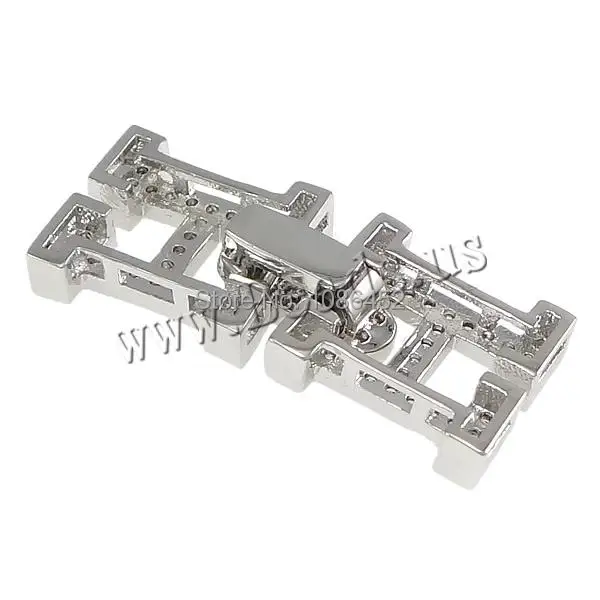 Free shipping!!!Brass Fold Over Clasp 2015 new Designer Letter H platinum plated micro pave cubic zirconia nickel | Украшения и