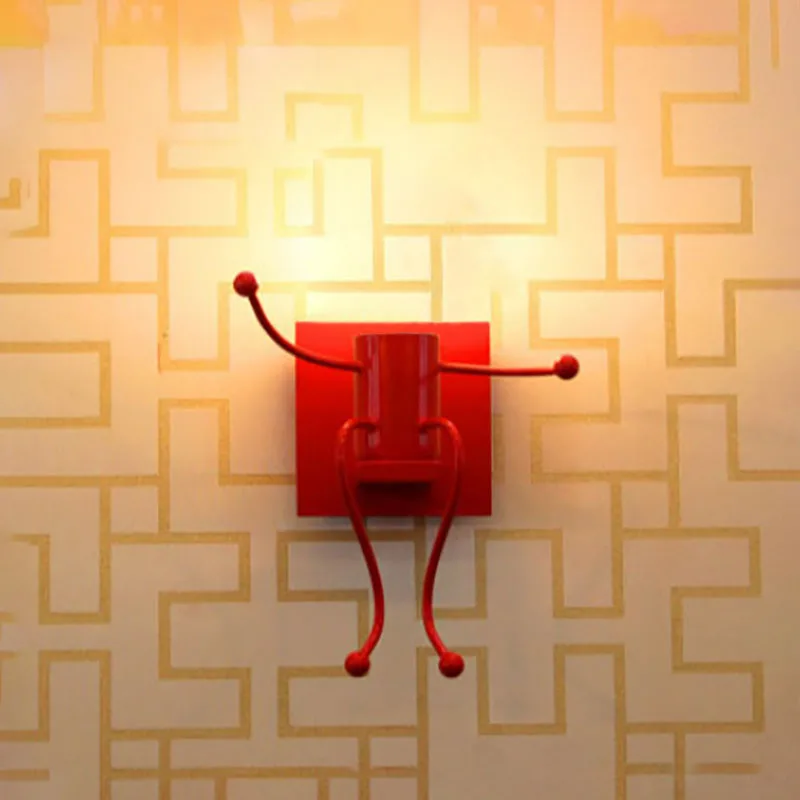 1 Head Red Винтажный металлический светодиодный настенный светильник креативные прикроватные Настенные светильники для спальни 1/2 головок промышленный декор черный/белый/красный железный светильник Wandlamp - Цвет абажура: 1 Head Red