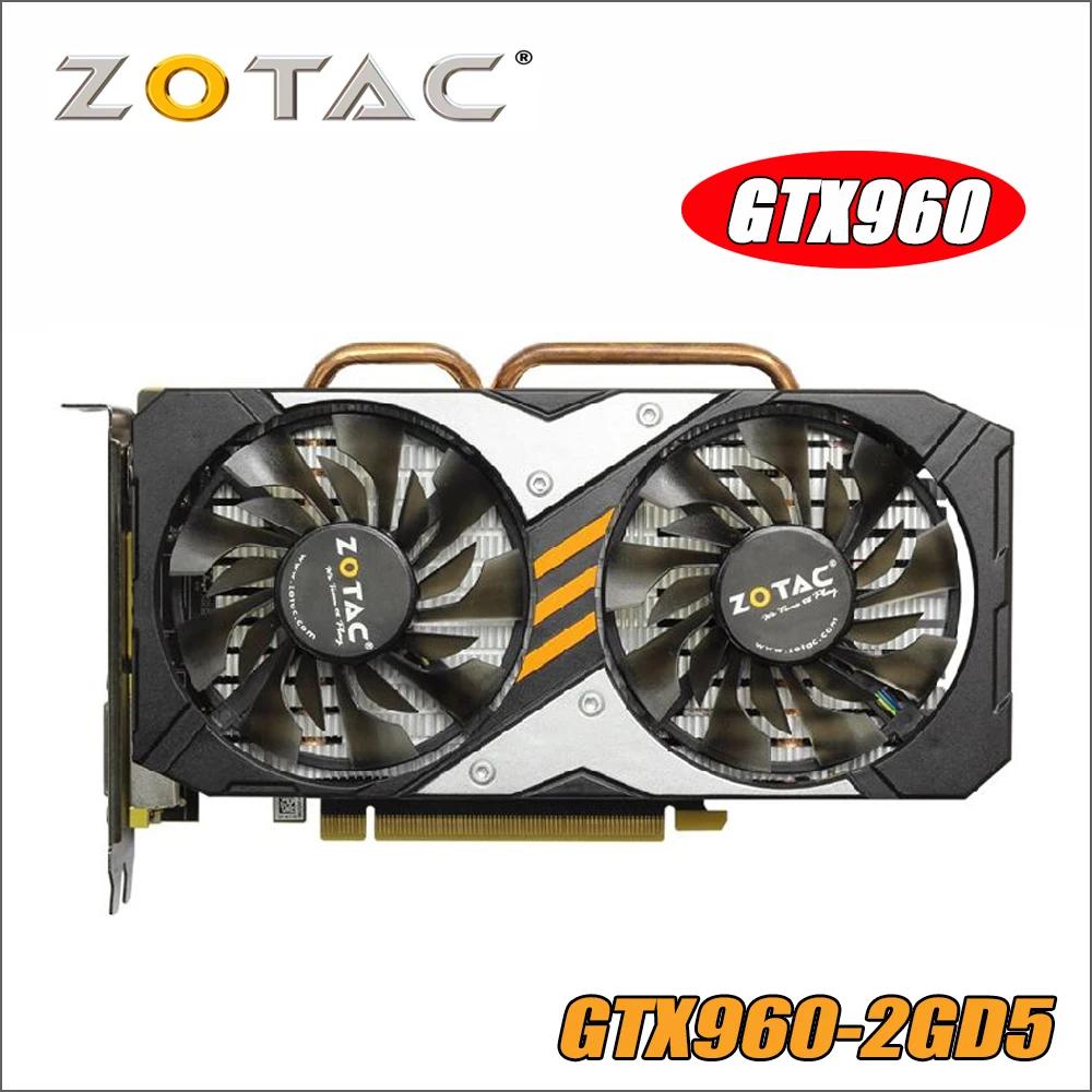 Видеокарта ZOTAC GTX 960 2 Гб 128 бит GDDR5 GM206 видеокарты GPU PCI-E для NVIDIA GeForce GTX960 2G 1050ti 750 1050 ti gtx750