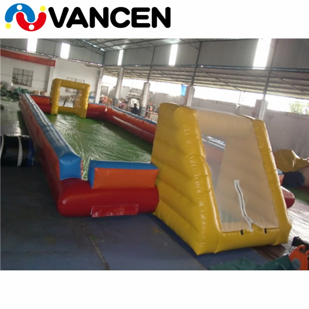 

Team game inflatable football field court portable inflatable bouncy soccer court PVC inflatable soccer field for playground