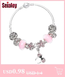 SEIALOY модный серебряный цвет мультфильм Микки Минни Любовь бусины бренд браслеты для женщин бисером Шарм для браслета, украшения в подарок