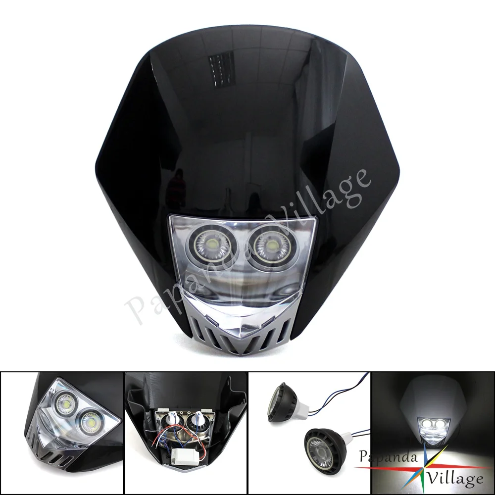 Светодиодная фара Papanda для мотоцикла Головной фонарь Honda Yamaha Kawasaki Suzuki MX Motocross|headlamps