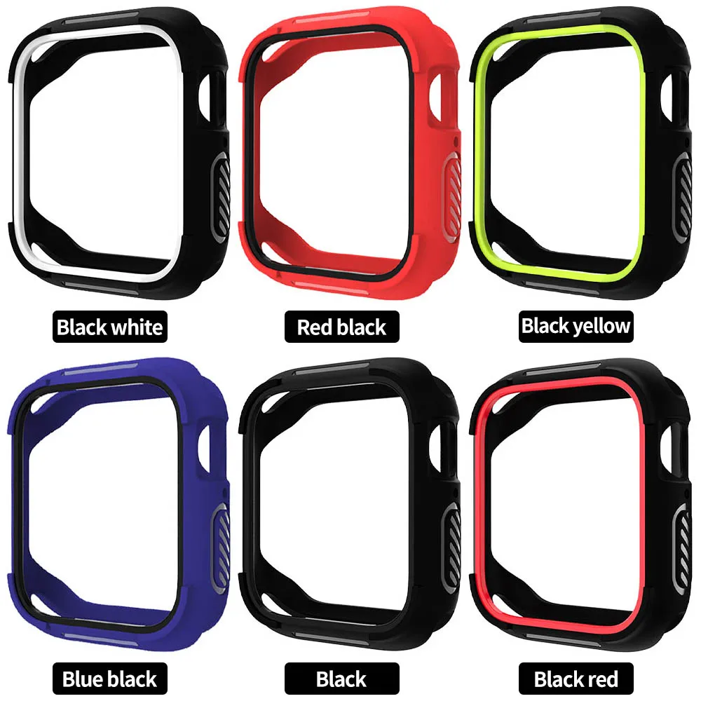 Модные двойные цвета бампер для Apple Watch Case Series 5 4 40 мм 44 мм крышка легкие наручные часы рамка оболочки аксессуары