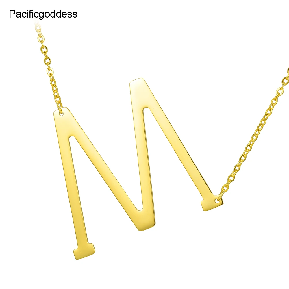 Женское Ожерелье с буквами покрытием 'от А до Z &quotкулон из нержавеющей стали в