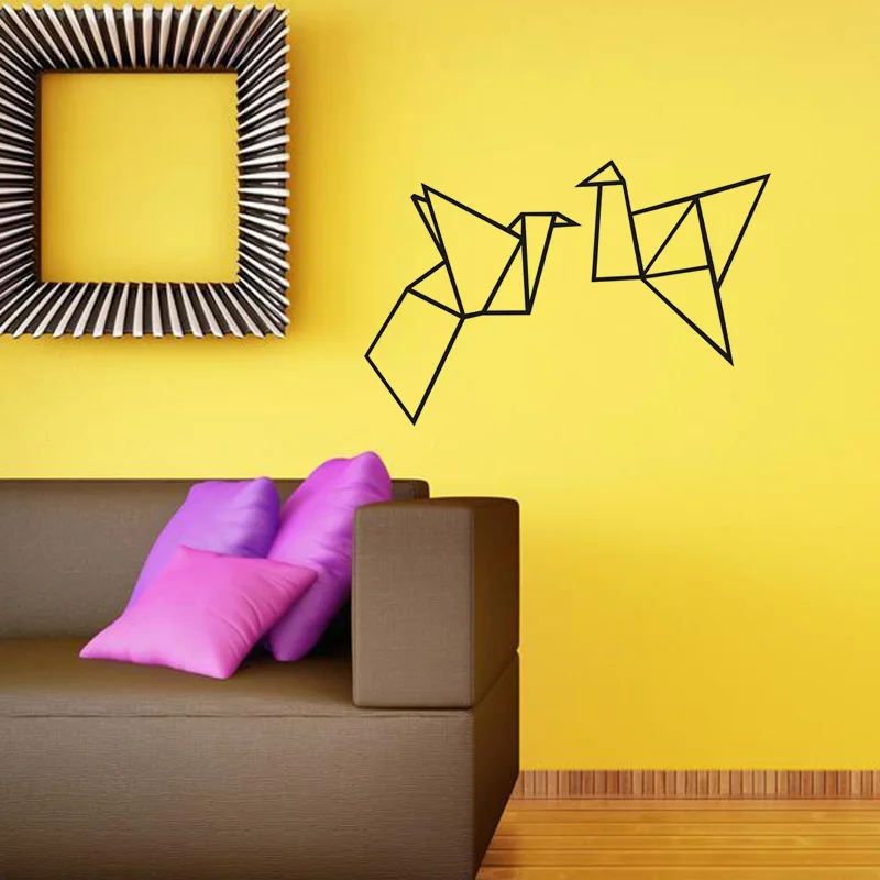 Геометрия бумажных журавликов стикер Dot Pattern Зеленый ПВХ стены наклейки Товары