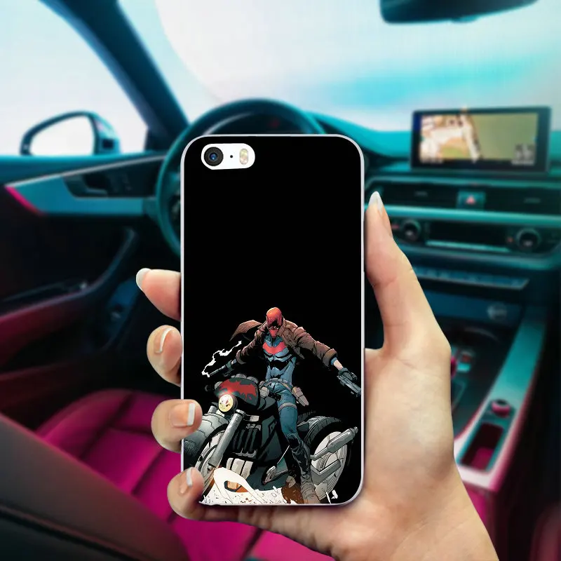 Чехол для iPhone 6 мягкие ТПУ Силиконовые чехлы телефонов DC Бэтмен красный капюшон