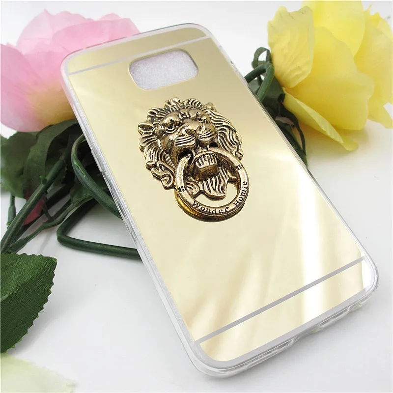 Металлический 3D чехол YRFF с изображением головы льва и кольца на палец для