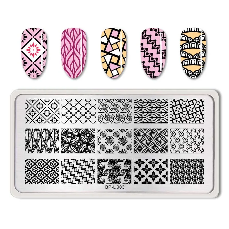 set4 BORN PRETTY ногтей штамповки пластины мульти-узоры прямоугольный, для нейл-арта штамп шаблон изображения трафареты художника Сделай Сам ногти маникюр - Цвет: set4