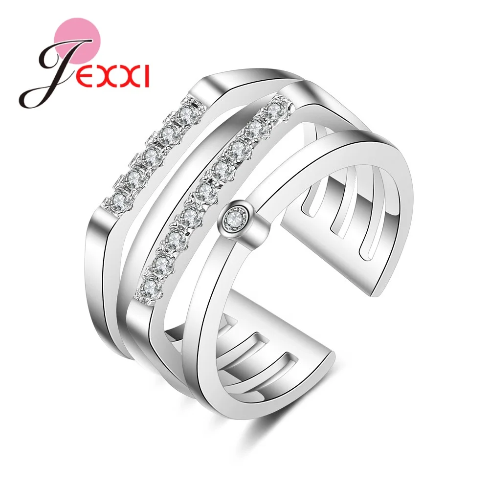 Взрывобезопасные серебряные 4-рядные плоскогубцы для колец с кристаллами