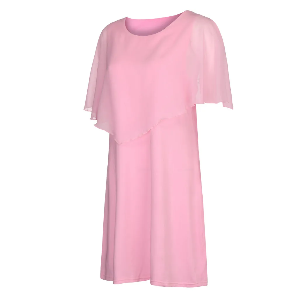 Fashion Women Plus Size O-Neck Sleeveless Bodycon Rose Solid Evening Party DressSolid color large size round neck cover hip | Женская