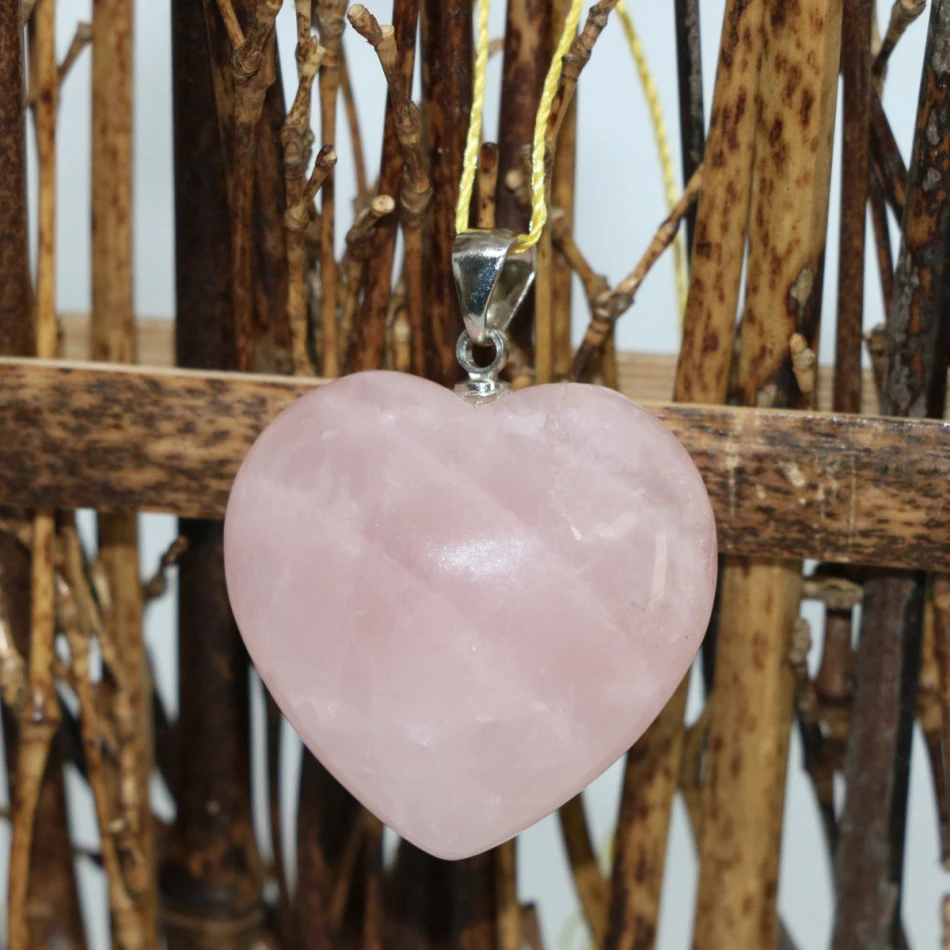 Ювелирные изделия в форме сердца из розового халцедона 30 мм B1835|natural stone|jade jewelrynatural