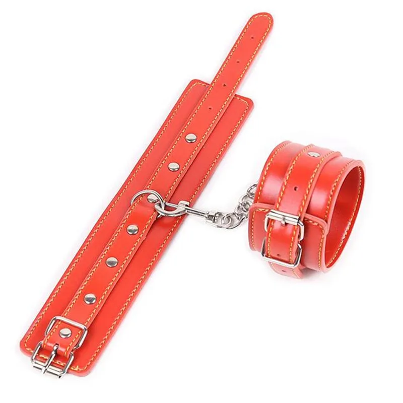 Красные кожаные наручники для взрослых фиксаторы на запястье фетиш ролевые игры