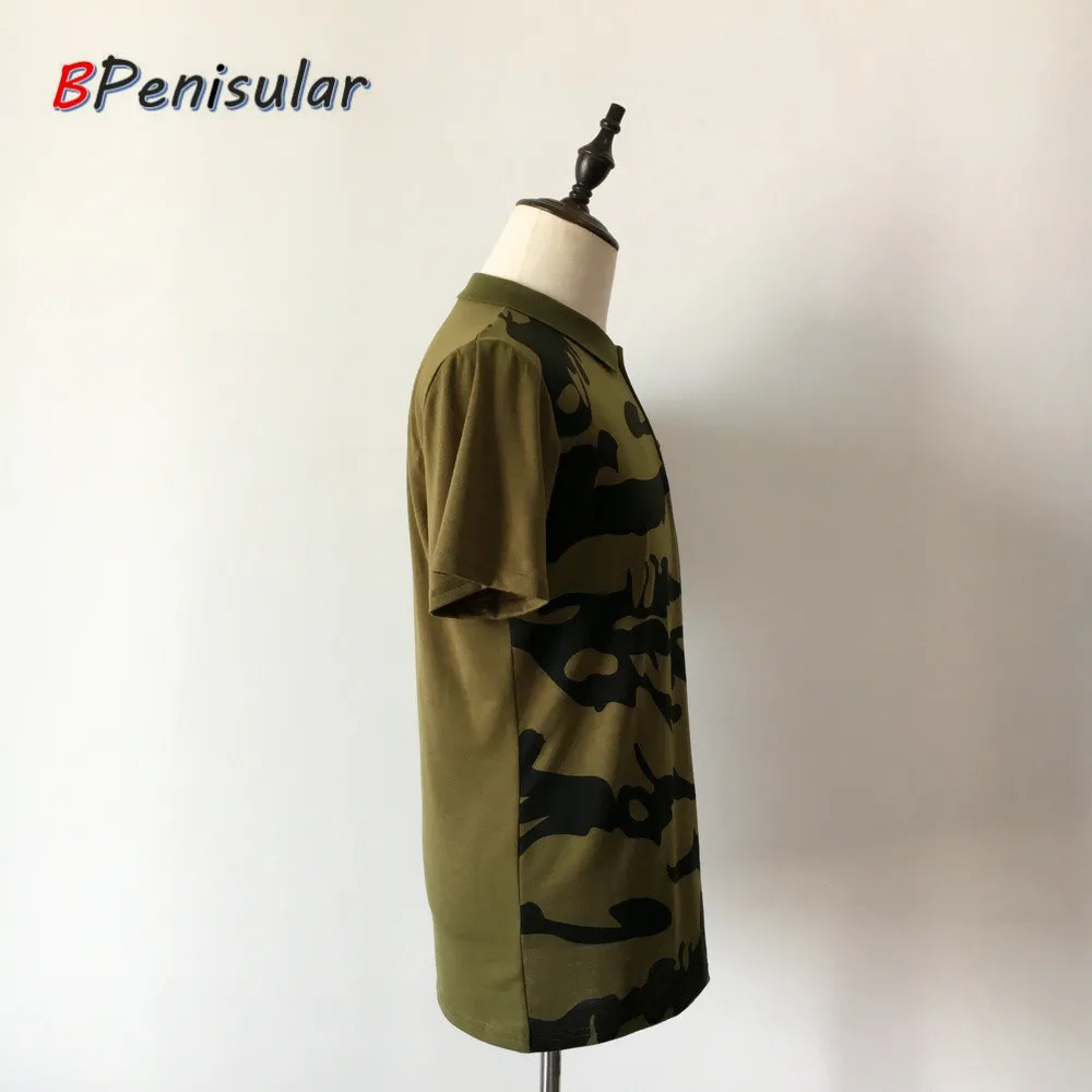 Рубашка-поло мужская с камуфляжным принтом короткий рукав на три пуговицы