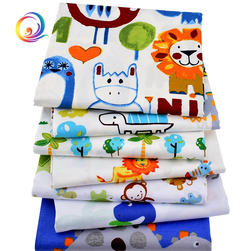 Haisen 7 шт./лот мультяшная серия саржевая хлопчатобумажная ткань для пэчворка шитья