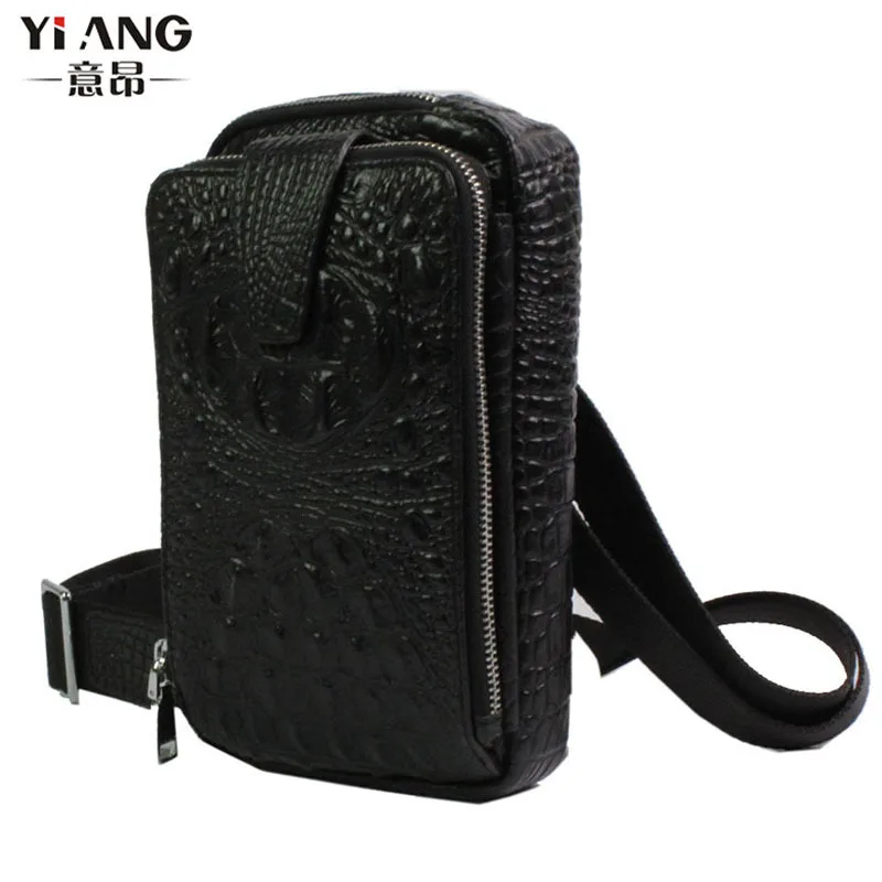 Для мужчин сначала Слои коровьей Крокодил зерна Слинг Грудь Back Pack Путешествия