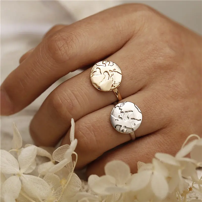 IF ME винтажное Бохо регулируемое кольцо с картой для женщин золотого и